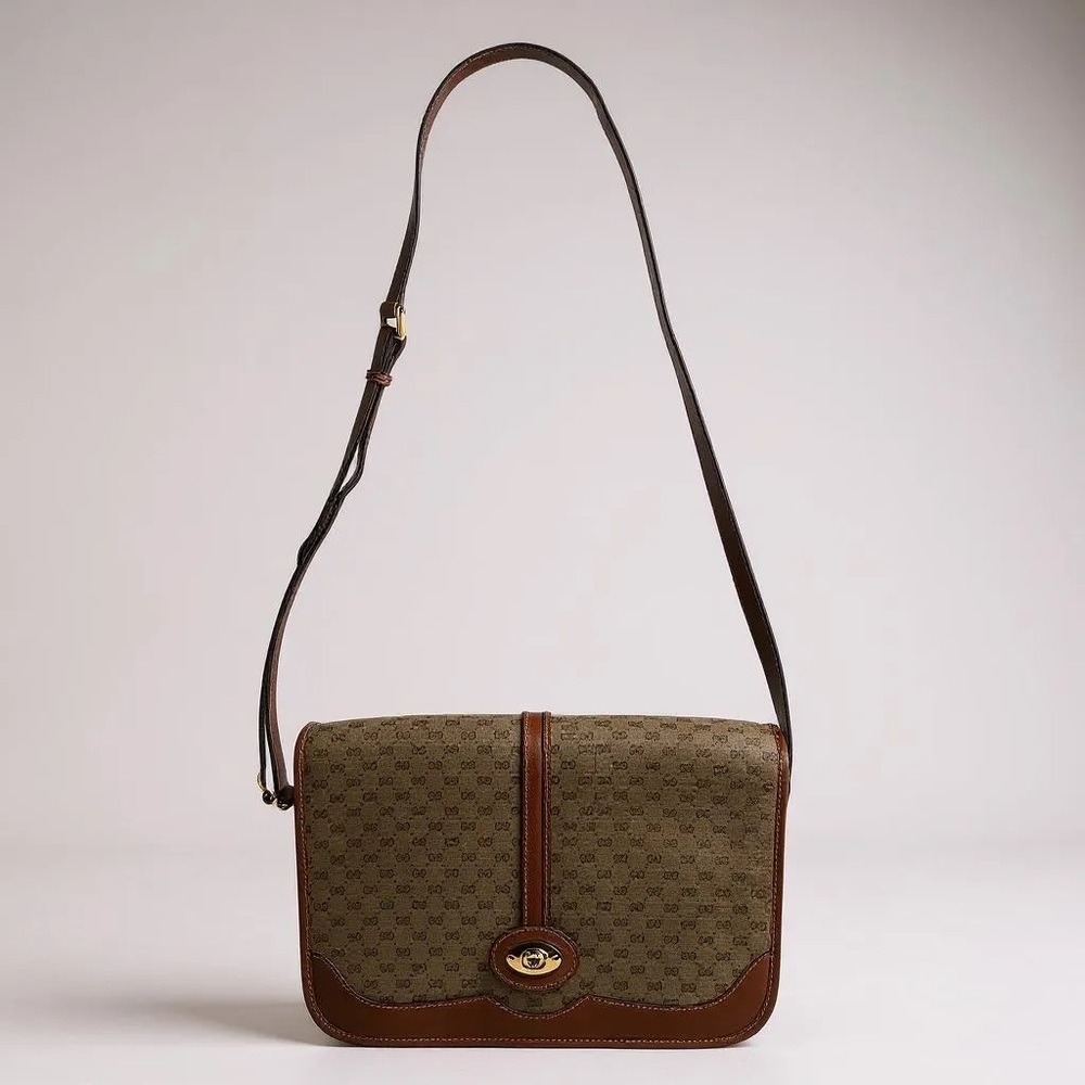 Vintage Gucci Sherry Line PVC Leather GG  Crossbody Bag